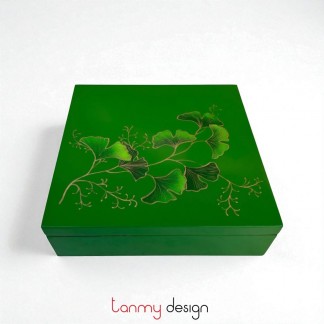 Green square lacquer box  20*H6 cm 